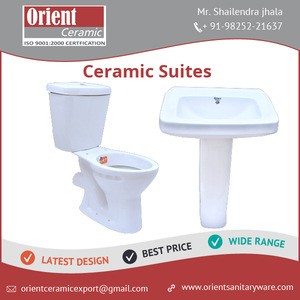 Worldwide Seller of Ceramic Suites Toilet with Hand Wash Basin Available in Different Colors