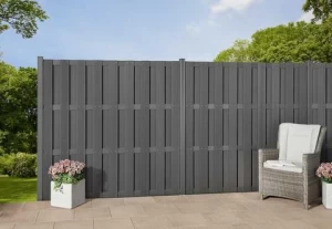 wpc and steel fence synthetic construction wood plastic composite fence