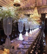 yiwu wedding decoration and gift market 90cm tall flower stands for tables crystal