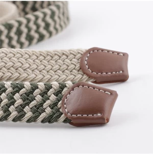 Yiwu wholesale braided woven fabric kids belt elastic women belt custom knitted cotton belt