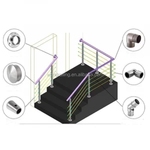 YL Easy To Install Modern Stainless Steel Rod Railing Design