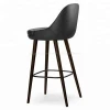 YY-016 Manufacturers supply modern leather upholstered covers bar stool chair with black metal frame