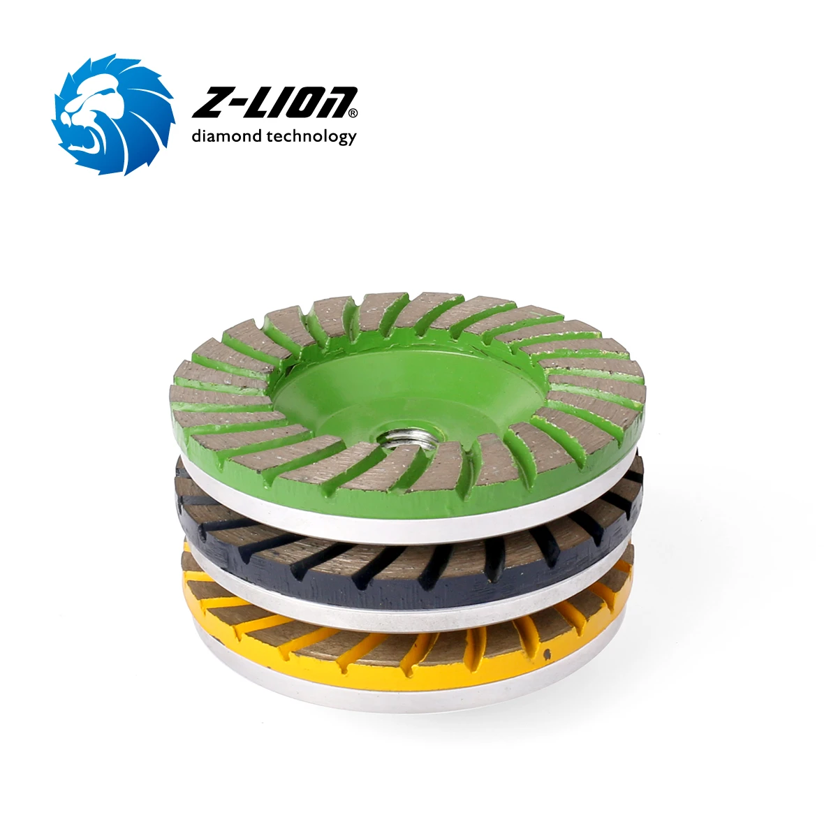 ZLion 4inch Aluminum Bond Abrasive Stone Diamond Concrete Turbo Grinding Cup Wheel ZL-21 by Z LION DIAMOND TOOLS
