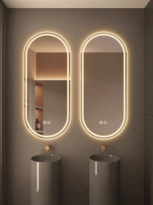 New Design Bluetooth Music Led Mirror Illuminated Runway Round Shape Wall Mirror Frameless  Dingju Smart  Mirror