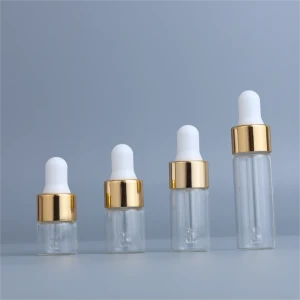 Mini size Clear transparent essential oil bottle glass bottle for skincare cosmetic serum dropper