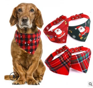 Wholesale custom Christmas dog scarf holiday bandana for dogs