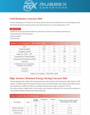 Cold Resistance Conveyor Belt