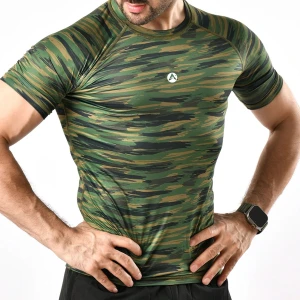 AB Men Sublimation Presmium Quality Summer Running Workout Half Sleeves Compression Shirt STY # 03