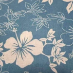 55 Percent Linen 45 Percent Cotton Blend Plain Weave Fabric with Printed Design