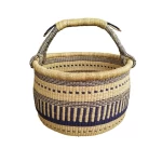 AFRICAN WOVEN BASKET, Large Bolga Basket, Market Basket, Storage Basket, Personalized Basket, Farmers Market