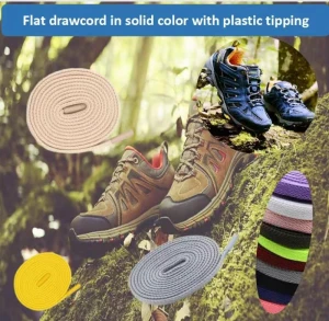 High Quality Flat Drawcode In Solid Color With Plastic Tipping