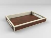 High-Gloss-Lacquer Rectangle Tray with Leather Decor
