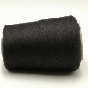 black carbon inside filaments 40D intermingling with black polyester DTY 300D twist with black bamboo fiber yarn Ne16-XT11490