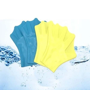 1 Pair Silicone Swimming Hand Fins Flipper Palm Finger Webbed Gloves