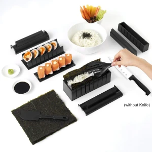 10 Pieces No-stick Professional Sushi Making Kit,Eco-friendly Kitchen Sushi Serving Tray