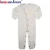 Import 100% cotton newborn footed pajamas white baby romper blank from China