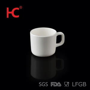 100% Melamine Cup Plastic Melamine Unbreakable White Coffee Cup with Handle Design