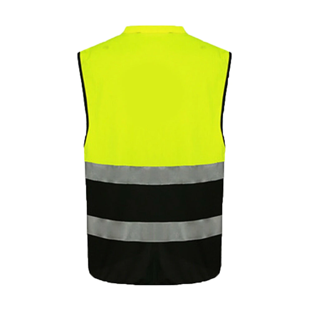 100% polyester traffic products security guard uniform en iso 20471 reflective safety vest with zipper pocket