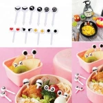 10pcs cute eyes bento sign mini fruit fork cartoon children fruit toothpick