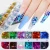 Import 12 grid Nail Glitter Powder Sequins Mixed Butterfly Heart Letter Snowflowers Laser Colorful Flakes 3D Shiny Nail Art Decorations from China
