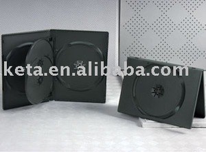 14mm Black Multi Disc Media Plastic Packaging Case For 4 DVD
