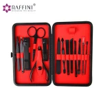 14PCS Portable Black Nail Clipper Stainless Steel Manicure Pedicure Set
