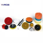 14Piece Drill Brush Attachments Set, Scrub Pads & Sponge, Power Scrubber Brush with Extend Long Attachment