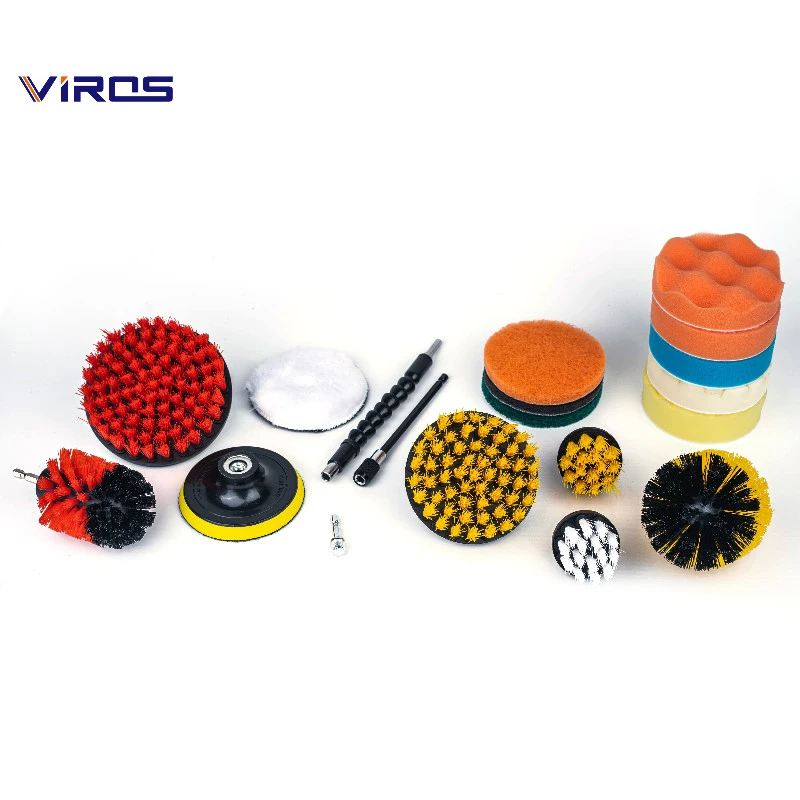 14Piece Drill Brush Attachments Set, Scrub Pads &amp; Sponge, Power Scrubber Brush with Extend Long Attachment