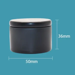 1.5oz Matte Black Custom Printed Logo Tin Box Mini Metal Candle tins Jar Lid Skincare Cream Tea Scented Metal Candle Packaging