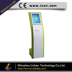 19 inch self service touch screen kiosk ticket dispenser with printer wireless queue management systems