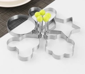 1Pc DIY Stainless Steel Fried Egg Shaper Pancake Rings Mould Egg Beater Slicer Mold Kitchen Cooking Tools Gadgets Accessories