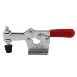 200Kgs 440Lbs Holding Capacity Horizontal Type Toggle Clamps GTY-2206 Metal Antislip Red Hands Fixed Bar Fanged Base