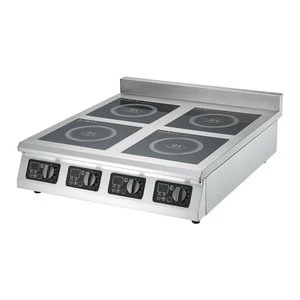 201 Stainless Steel 4 Burner Tabletop Commercial Induction Cooker 3500W
