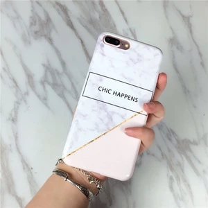 2017 Hot selling imd TPU electroplate phone back cover for iPhone 6/7s, marbles phone case manufactur