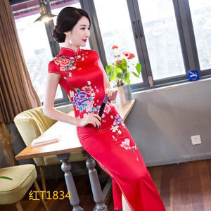 2018 High Quality Chinese Traditional Long Cheongsam Dress woman plus size 6XL clothing