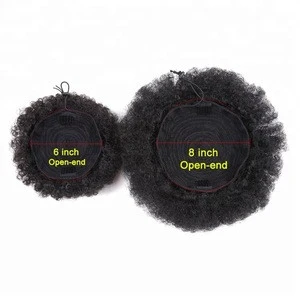 2018 New Arrival 8" Black Womens Large Hair Buns Afro Kinky Curls Drawstring Hair Chignon