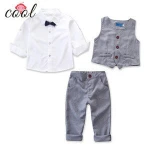 2019 new fashion design baby boy clothing set gentleman suits 3pcs blazer+shirts+pants