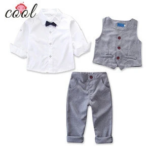 2019 new fashion design baby boy clothing set gentleman suits 3pcs blazer+shirts+pants
