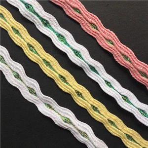 2019 spring new polyester zig zag tape knitted ric rac trims for children