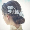 2020 Handmade Bling Crystal gold bridal flowery hair pin