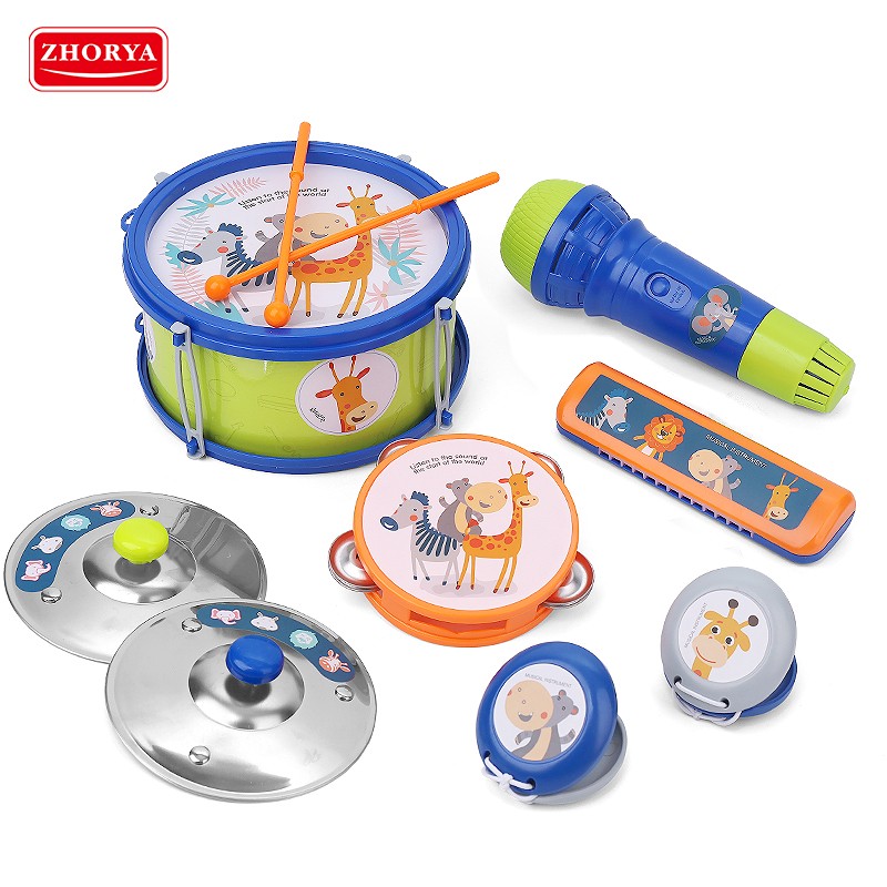2020 Hot colorful educational toys kids drum set baby musical instrument toy sale for Children
