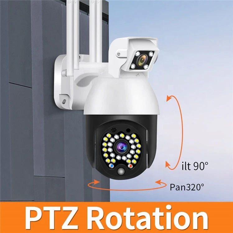 2020 new arrival Outdoor IP66 Wireless fix and motion monitoring 1080P IP Security Surveillance dual lens Cctv Wifi ip Camera
