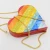 Import 2021 New arrival women heart shaped acrylic purse chain shoulder party crossbody rainbow evening bags ladies from China