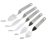 2021 New baking chocolate moulds stainless steel feather spatula knife,leaf chocolate decoration mousse for cake baking tools
