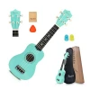 21 inch Soprano Ukulele Acoustic Mini Guitar Musical Instrument with Bag Pick Strings for Beginner many color