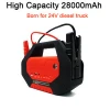 24v  jump starter for diesel truck 12v other vehicle Emergency tool auto battery booster 28000mAh portable power bank