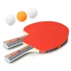 2PCSLlot Table Tennis Bat Racket Double Face Pimples In Long Short Handle Ping Pong Paddle Racket Set With Bag 3 Balls