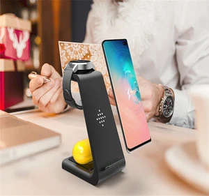 3 In 1 QI Wireless Charger For Samsung S10 Plus 10W Fast Charger Wireless Dock Holder Station For Samsung Watch Galaxy Buds