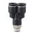 Import 3 way Y type top thread PX plastic pneumatic fitting brass nickle plated male air hose push in fitting pneumatic quick connector from China