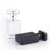 Import 30ml squared clear matte black glass perfume bottle pump sprayer with crimp cap from China